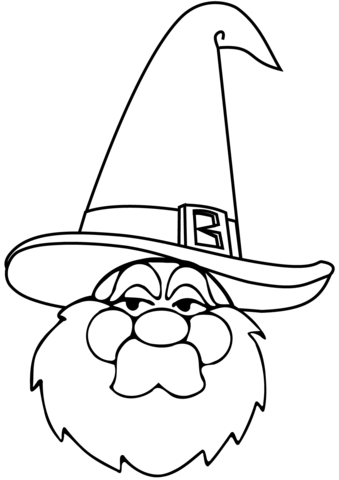 Wizard Head Coloring Page